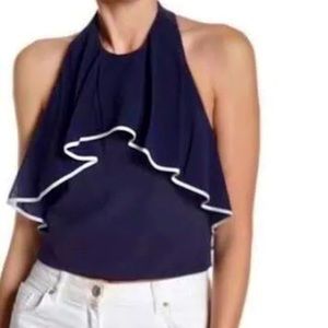 Alice+Oliva “Wonda” Halter Ruffle Tank Top, size M